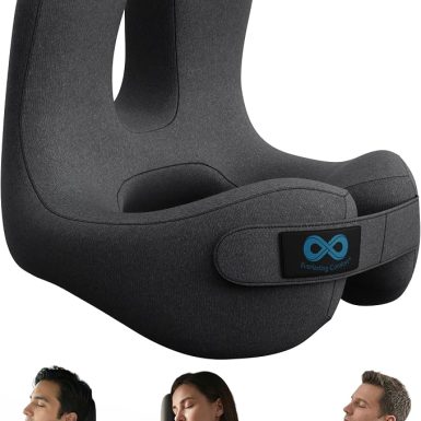 Everlasting Comfort Upgraded Neck Pillow for Airplanes – Memory Foam Travel Headrest for Flying – Portable Multi-Position Travel Pillows with 360°Support – Long Flight Essentials for Sleep & Home Use